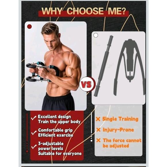 Twister Arm Trainer – 20–70lb Adjustable Resistance Chest Workout Equipment s32 - Picture 7 of 8